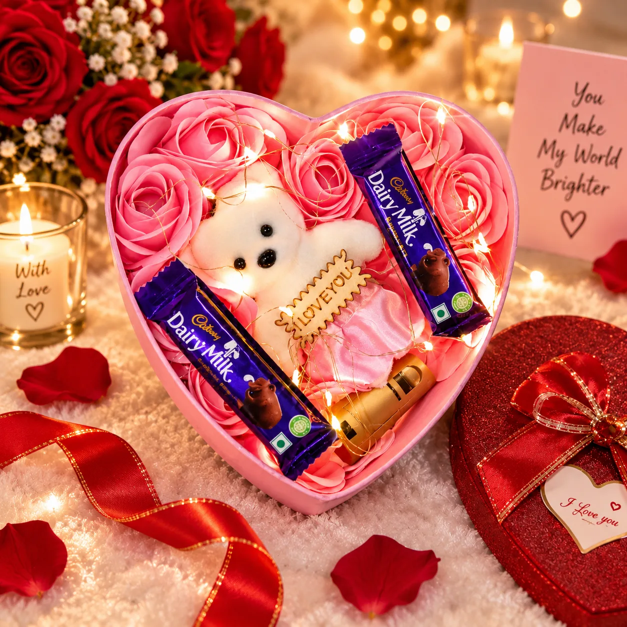 Heart Teddy Hamper