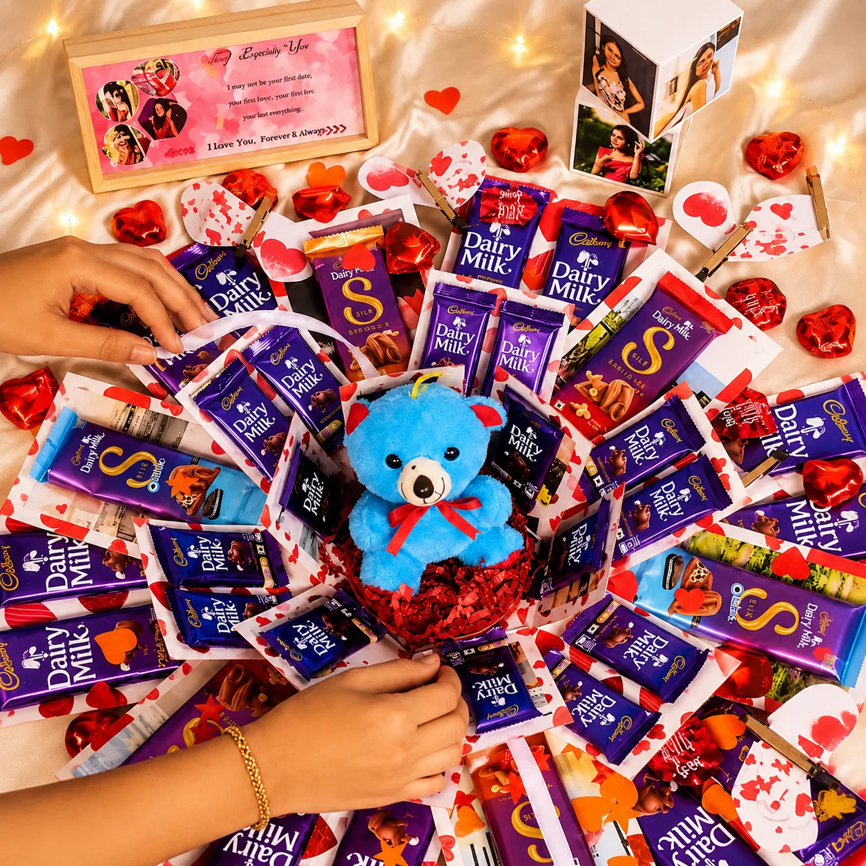 4 layer dairymilk-pop up Teddy with Photo